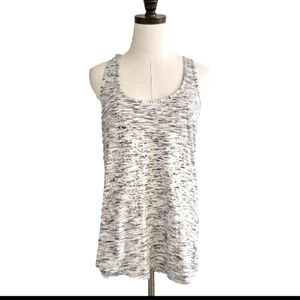 Lululemon Heathered Gray Workout Yoga Gym Essential Pleated Back Tank Top Sz 10